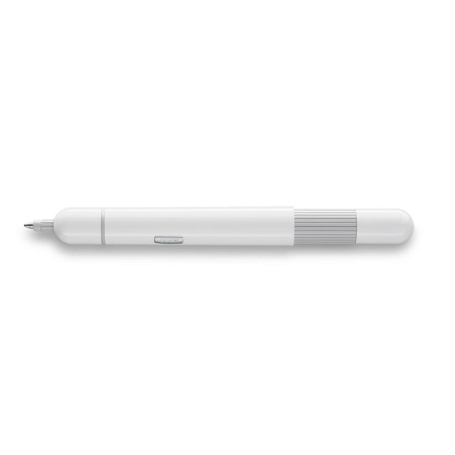 Lamy Pico Ballpoint in white, featuring a sleek design, compact size, and smooth black ink for versatile writing.