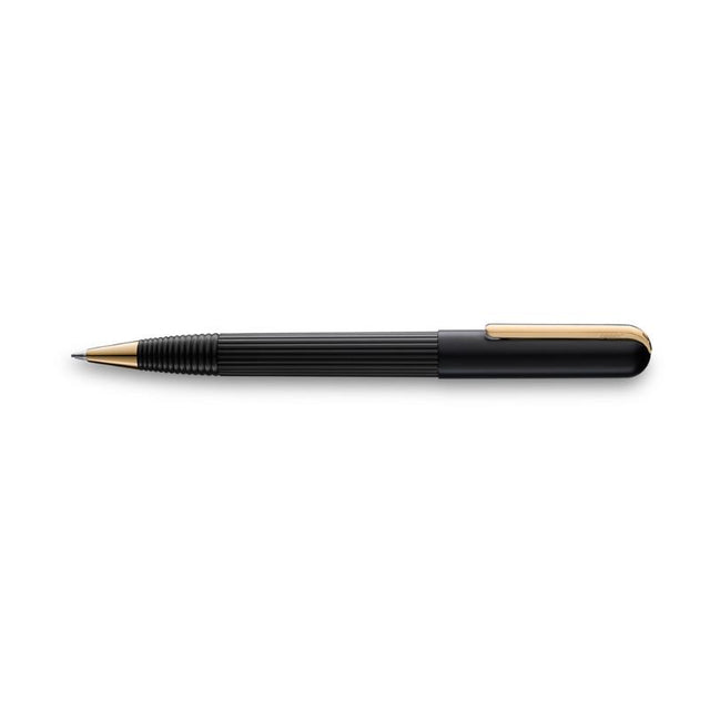 Sophisticated Lamy Imporium mechanical pencil in black and gold, featuring a twist-action mechanism and elegant design by Mario Bellini.