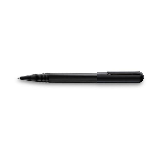 Lamy Imporium Ballpen Black (292) featuring sleek titanium design, twist-action, and luxurious guilloched container.