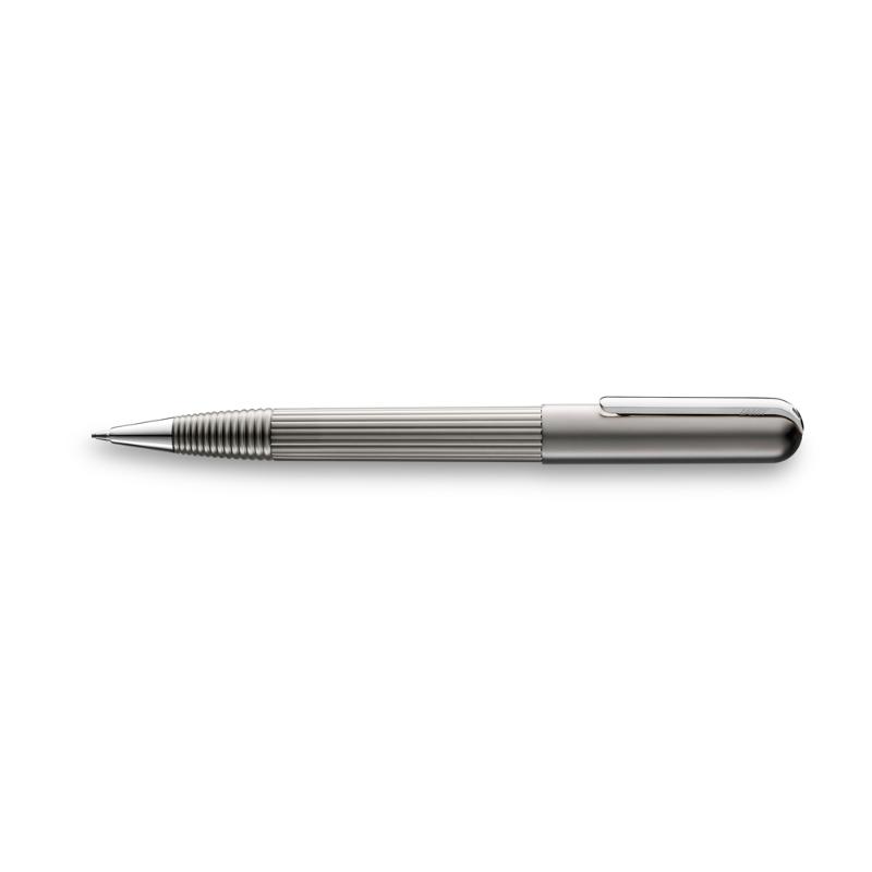 Lamy Imporium Mechanical Pencil in titanium, featuring a twist-action mechanism and polished clip, designed by Mario Bellini.