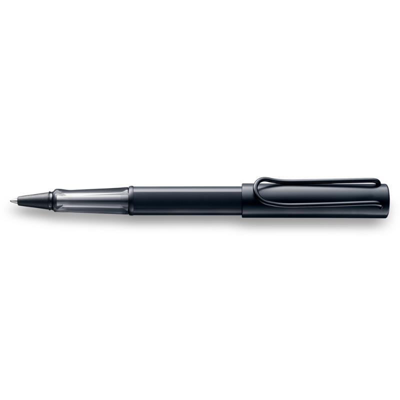 Lamy Al-Star Rollerball in matte black, featuring an ergonomic grip and sleek anodised aluminium body for stylish, smooth writing.