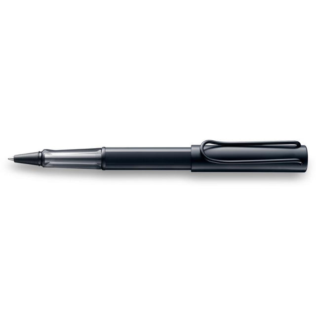 Lamy Al-Star Rollerball in matte black, featuring an ergonomic grip and sleek anodised aluminium body for stylish, smooth writing.