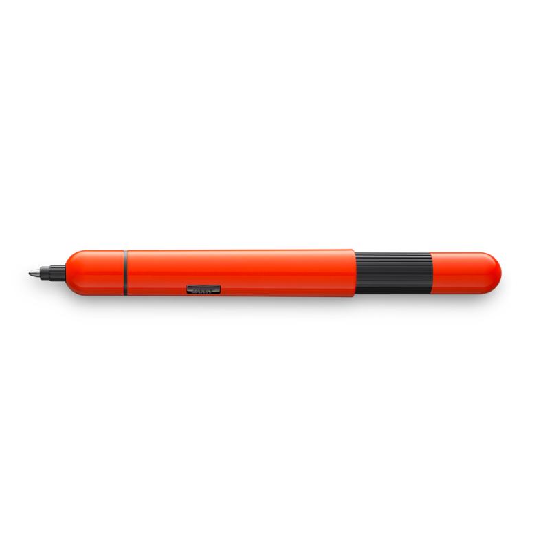 Lamy Pico Ballpoint in laser orange, compact design with a unique dual mechanism for effortless expansion and portability.