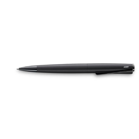 Lamy Studio Ballpen Lx All Black features a matte finish, ergonomic grip, and propeller-shaped clip for elegant writing.