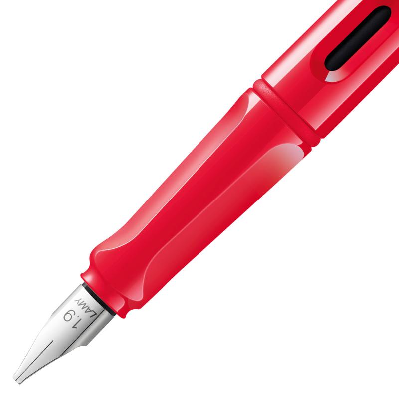 Lamy Joy Calligraphy Pen in strawberry color with a 1.5mm nib, designed for elegant and comfortable writing.