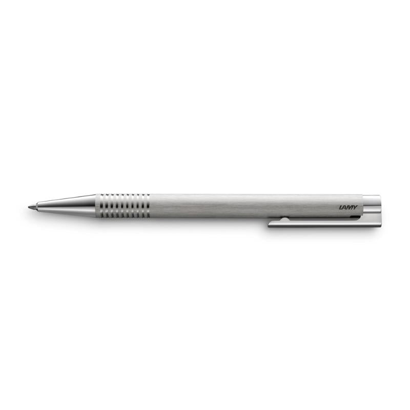 Elegant Lamy Logo Gift Set 006/206 with stainless steel fountain and ballpoint pens in a sleek presentation box.