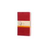 Moleskine Cahier Journals pack of 3 in Cranberry Red, featuring ruled pages, customizable covers, and detachable sheets.