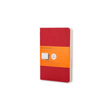 Large pack of 3 Moleskine Cahier Journals in Cranberry Red with ruled pages and customizable covers for creative organization.