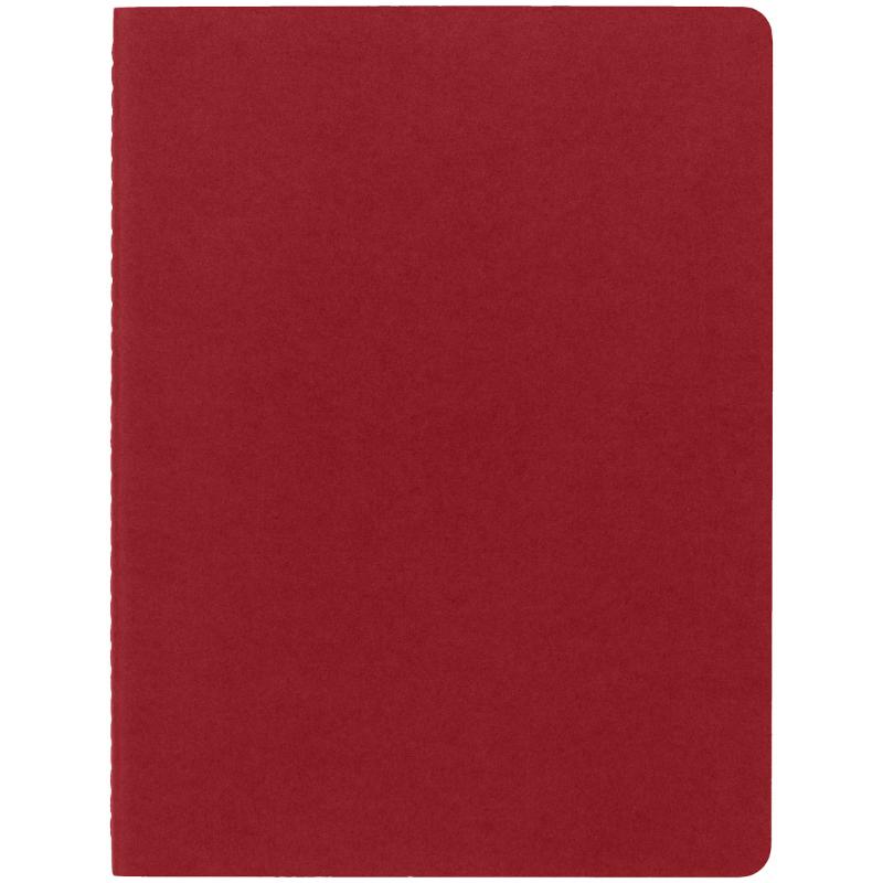 Pack of 3 Moleskine Cahier Journals in cranberry red, featuring customizable covers and detachable pages for creativity and organization.