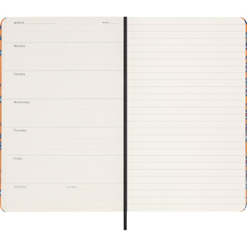 Moleskine's vibrant Silk Orange undated planner with Italian silk cover, customizable dividers, and elegant gift box.