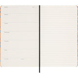 Moleskine's vibrant Silk Orange undated planner with Italian silk cover, customizable dividers, and elegant gift box.