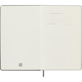 Moleskine Diary Undated Weekly + Notes HC Large in Black with customizable layouts, stickers, and premium ivory paper.