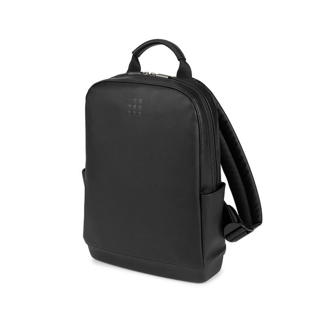 Moleskine Classic Small Black Backpack featuring adjustable straps, laptop compartment, and sleek design for stylish organization.