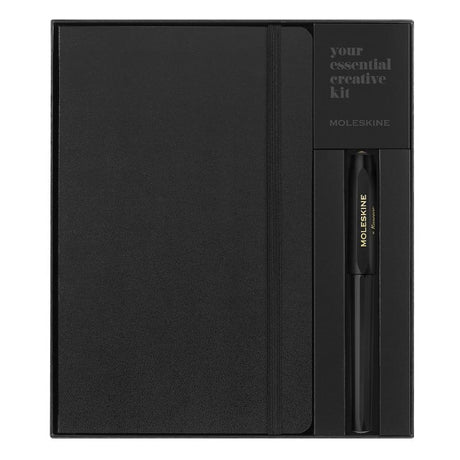 Moleskine Kaweco Rollerball & Notebook Set in black, featuring smooth writing pen and premium ruled notebook for inspiration.