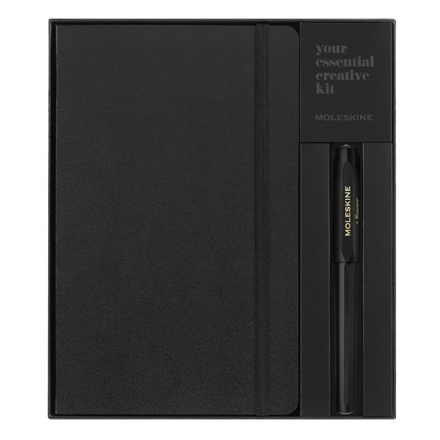 Moleskine Kaweco Rollerball & Notebook Set in black, featuring smooth writing pen and premium ruled notebook for inspiration.