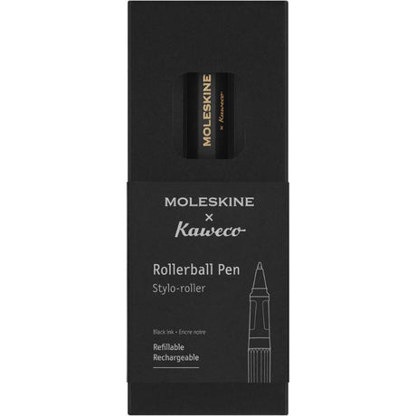 Moleskine Kaweco Rollerball pen in sleek black, featuring a 0.7mm refill for smooth, consistent writing and elegant design.