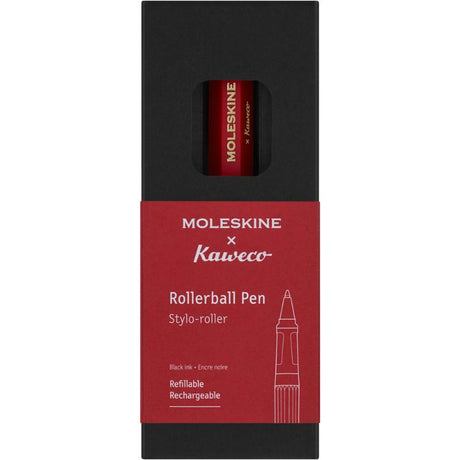 Moleskine Kaweco 0.7mm rollerball pen in red, perfect for smooth writing and stylish note-taking.