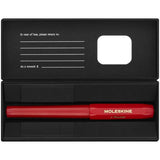 Moleskine Kaweco 0.7mm red rollerball pen, featuring a sleek design, smooth ink flow, and refillable for sustainable writing.