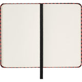 Moleskine LE Shine Metallic Red XS Notebook with hard cover, elastic closure, and expandable pocket for stylish note-taking.