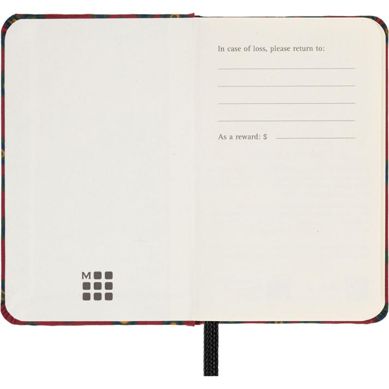 Moleskine SILK Bordeaux XS Notebook with a luxurious finish, elastic closure, and ivory acid-free pages in a gift box.