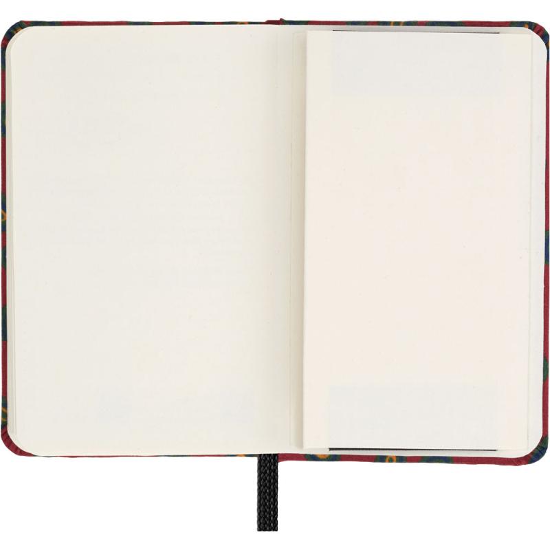 Moleskine Silk Bordeaux XS Notebook with elegant silk cover, elastic closure, and ivory pages in a luxurious gift box.