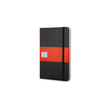 Moleskine Address Book Pocket in classic black, featuring elastic closure, acid-free pages, and alphabetical tabs for easy contact organization.