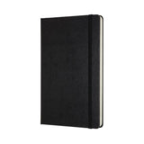 Moleskine Pro Notebook in black, featuring a hard cover, rounded corners, elastic closure, and ivory acid-free paper.