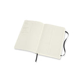 Moleskine Pro Notebook Large Black Soft Cover featuring soft cover, rounded corners, elastic closure, and ivory acid-free paper.