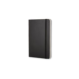 Moleskine Large Plain Black Hard Notebook with elastic closure, ivory pages, expandable pocket, and a bookmark ribbon.