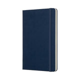 Classic Moleskine Notebook with ivory pages, elastic closure, bookmark, and expandable pocket for notes and ideas on the go.