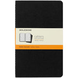 Pack of 3 Moleskine Cahier Journals, large, black, ruled with customizable covers and detachable pages for organized note-taking.