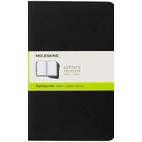 Large black Moleskine Cahier Journals pack of 3 with customizable covers, flexible design, and ivory acid-free paper for note-taking.