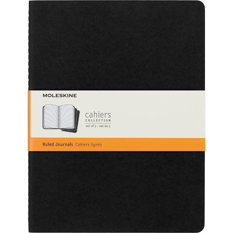 Moleskine Cahier Journals XL Black Ruled Pack 3