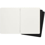 Moleskine Cahier Journal XL Plain Black Pack of 3 with customizable covers, ivory acid-free paper, and detachable pages.