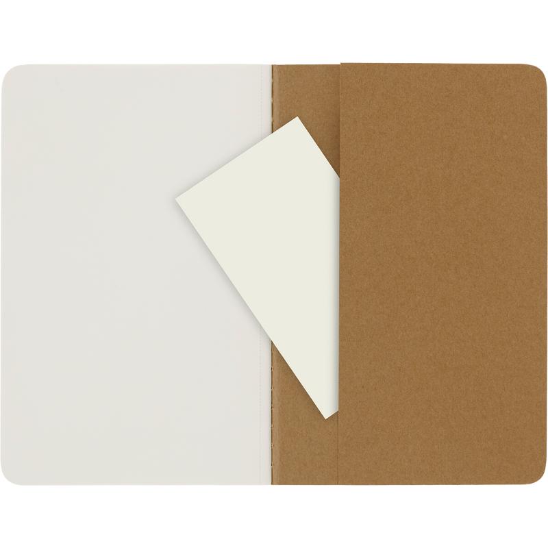 Set of 3 Moleskine Cahier Journals with kraft brown covers, ideal for notes and creativity, featuring durable stitching and detachable pages.