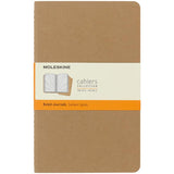 Moleskine Cahier Journals Large Kraft Brown in pack of 3, featuring customizable covers and durable stitching for everyday use.