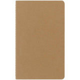 Moleskine Cahier Journals pack of 3, kraft brown covers, flexible, acid-free paper, detachable pages, ideal for notes and sketches.