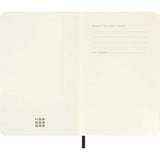 Moleskine Pocket Black Soft Cover Notebook with plain ivory pages, elastic closure, and expandable back pocket for notes.