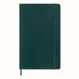 Moleskine LE Vegea Notebook in Boa Green, eco-friendly, soft cover with python texture, 100 g/m² paper, includes gift box.