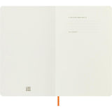 Moleskine LE Vegea Notebook in Capri Orange, vegan soft cover with rounded corners, elastic closure, and premium ivory paper.