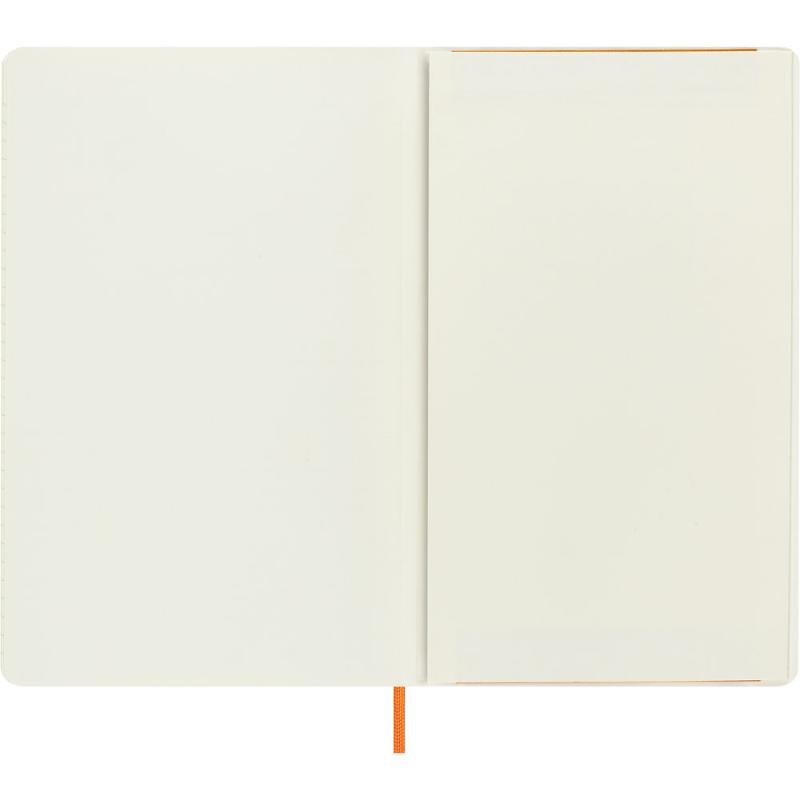 Moleskine Capri Orange Notebook, large ruled soft cover with vegan materials, elastic closure, gift box included.