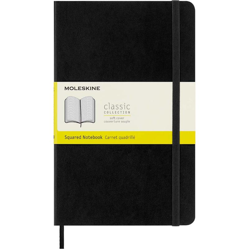 Moleskine Notebook Large Black Soft Cover Square