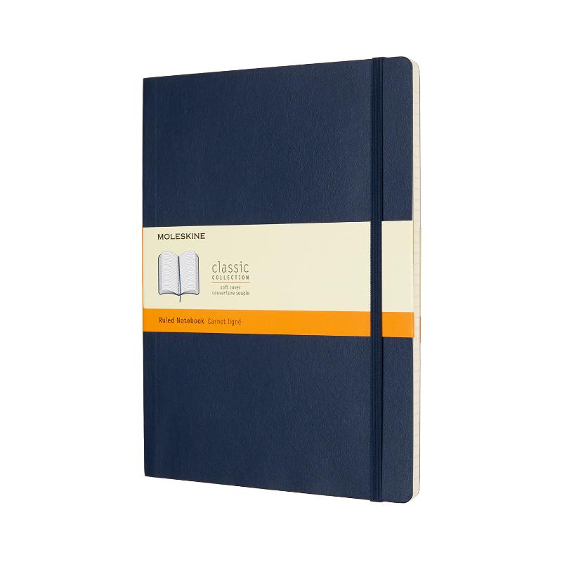 Moleskine Notebook XL Sapphire Blue Soft Cover Ruled