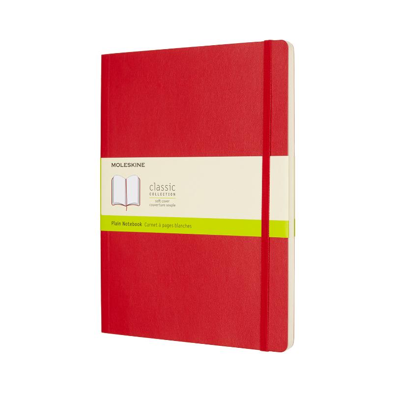 Moleskine Notebook XL Scarlet Red Soft Cover Plain