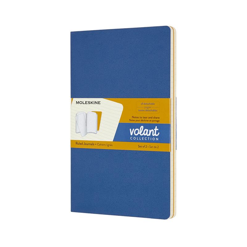 Moleskine Volant Journal Large Ruled Blue/Amber Yellow