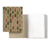 Eco-friendly Miquelrius 4 Subject Notebook with spiral binding, 120 ruled sheets, and vibrant color bands for easy organization.