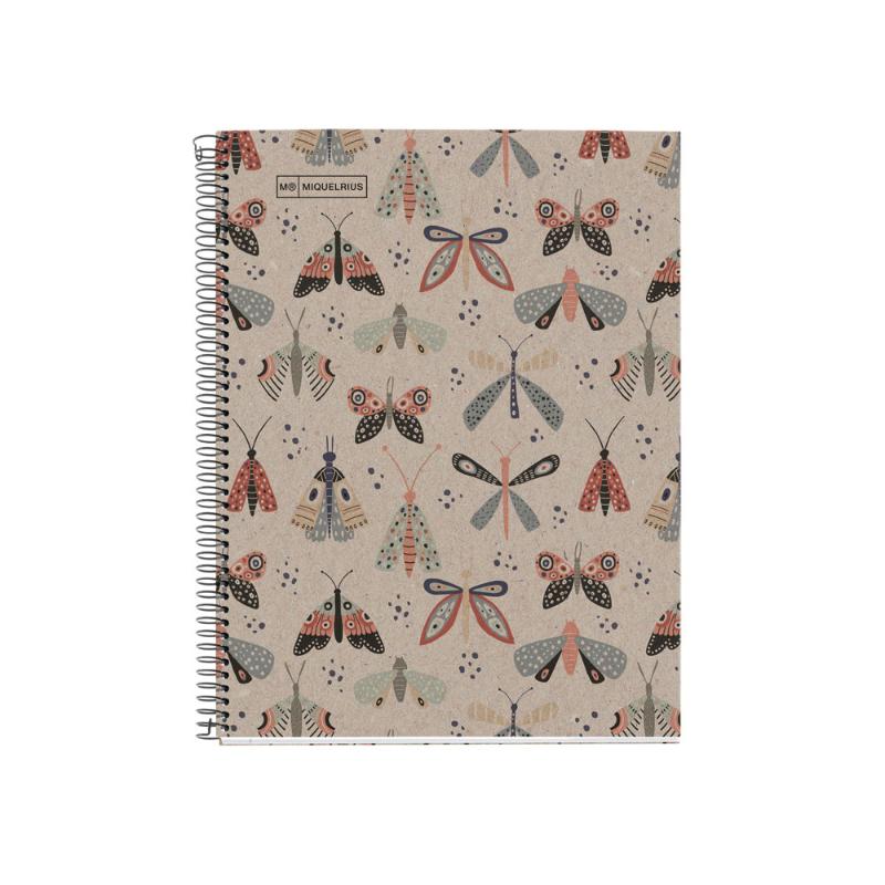 Eco-friendly A4 notebook with 80 ruled sheets, 100% recycled cover, spiral bound for easy writing and clean tear-outs.