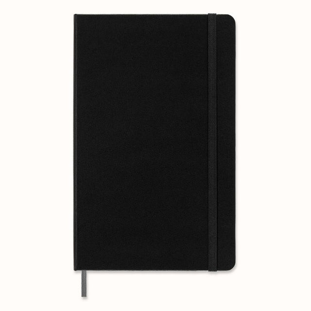 Moleskine Smart Notebook Large, black with ruled pages, Ncoded for digital integration, elastic closure, and expandable pocket.