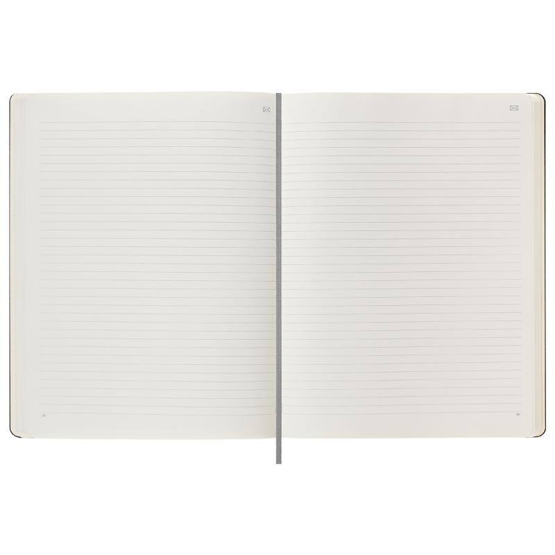 Moleskine Smart Notebook XL in black, featuring ruled 100gsm ivory paper, Ncoded technology, and an expandable inner pocket.