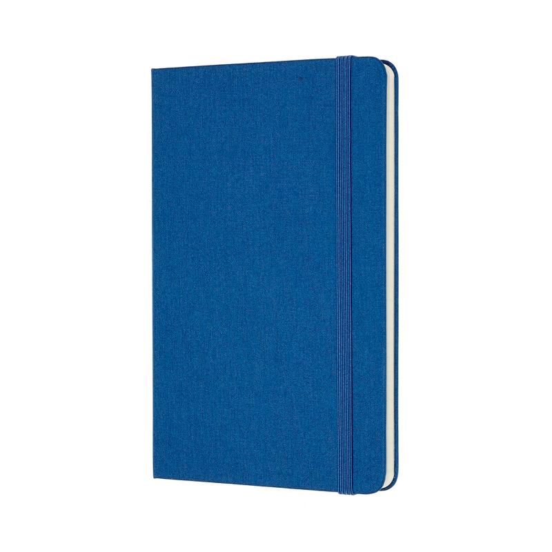 Moleskine Two-Go Notebook in Lapis Blue with ruled and plain pages, durable cover, and double bookmarks for creativity and organization.